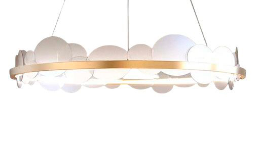 Lamp. Colg. Led 3K Dorado Metal+Acrilicos (D800)Mm