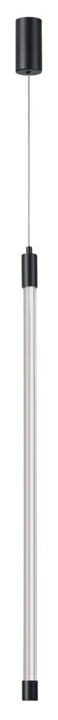Lamp. Colg. Led Vertical Alum+Acril. Negro 14W 3K (24x1800)mm