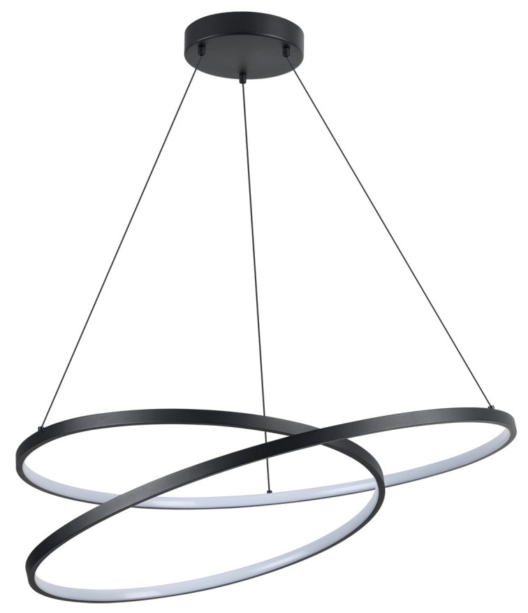 Lamp. Colg. Led Int Mod. Espiral 50w 3k Negro (800)mm