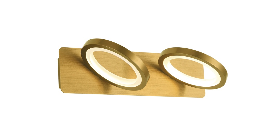 Aplique Pared Led 2L Anillos Dorado 12w 3k (340x90x180)mm