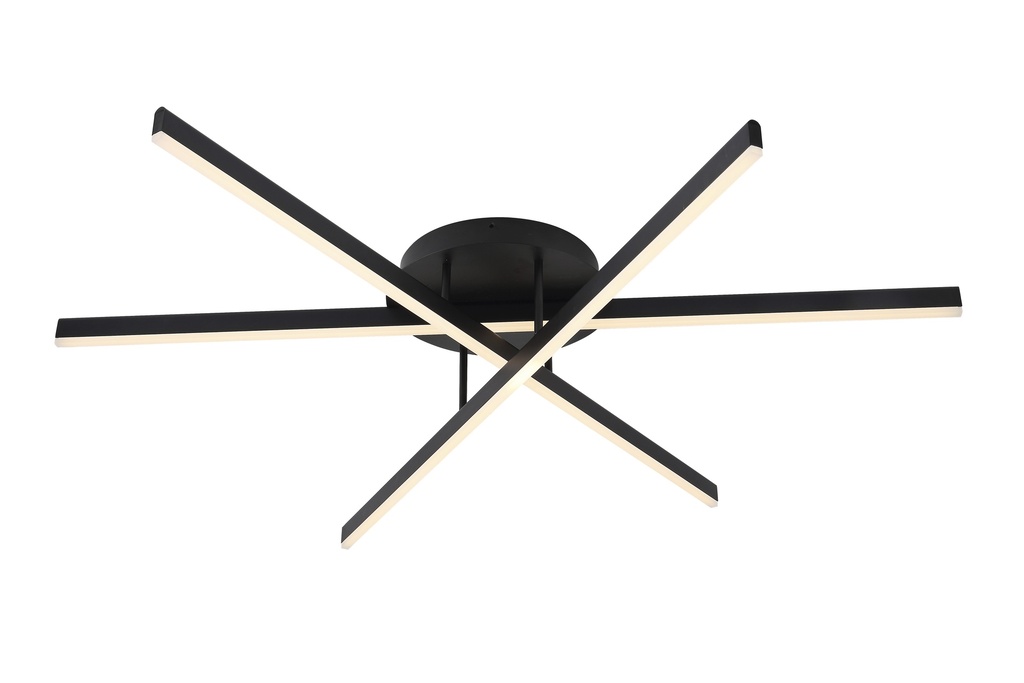 Lamp. Techo Led 3L Ab Asterisco 48w 3k Negro (1020x170)mm