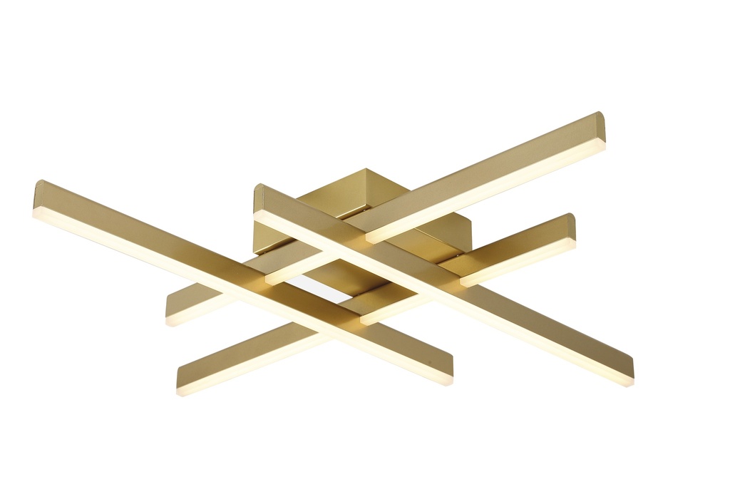 Lamp. Techo Led 4L Ab. Linea Dorado 48w 3k (690x690x100)mm