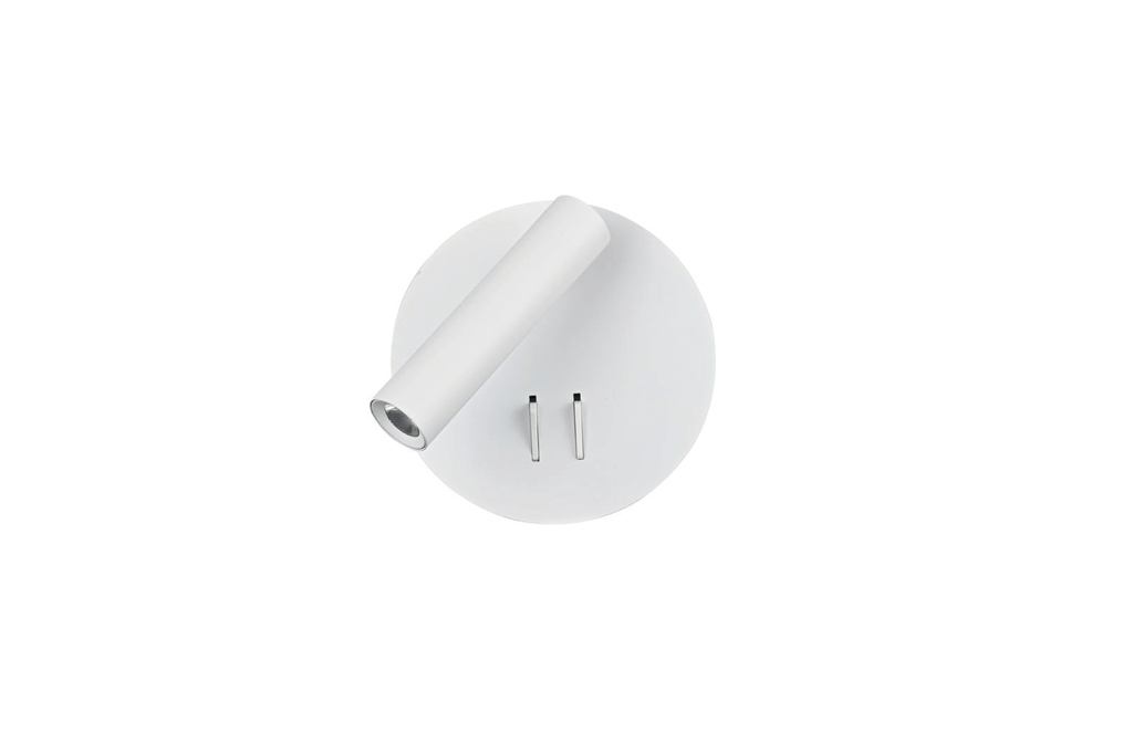 Lamp. Pared Led 2L Moderna Base Redonda C/Doble Int. D=14Cm 3W 3K Blanco