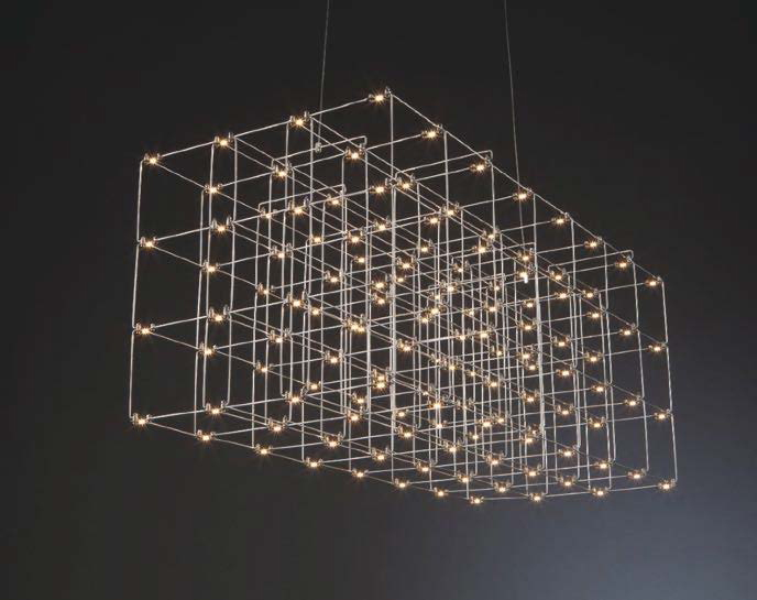 Lamp. Techo Estructura De Hierro Lluvia 90X35X40Cm Led