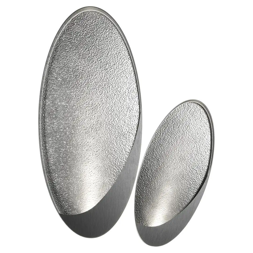 Aplique Pared T/Plafon Oval. Led Plata 3K (350X150X50Mm)