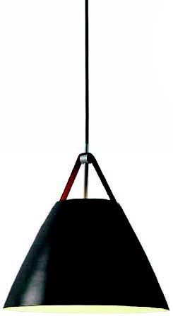 Lamp. Colg. Aluminio+Metal Negro Grande 1E27