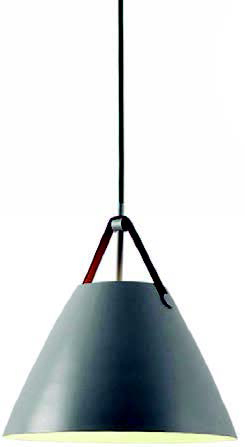 Lamp. Colg. Aluminio+Metal Gris Grande 1E27