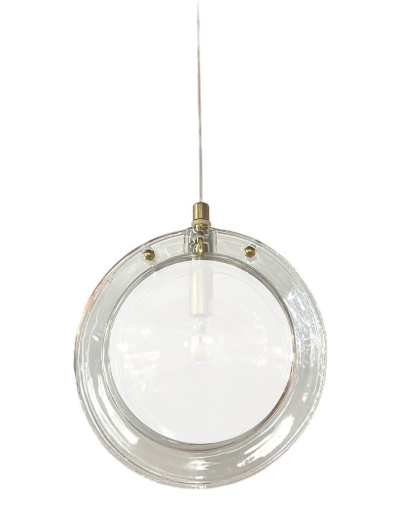 Lamp. Colg. 1L G4 D16X20Cm Vidrio Blanco