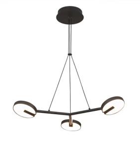 Lamp. Colg. Led 3L L700Xd650Xh1600Mm Negro Metal 13W 3K