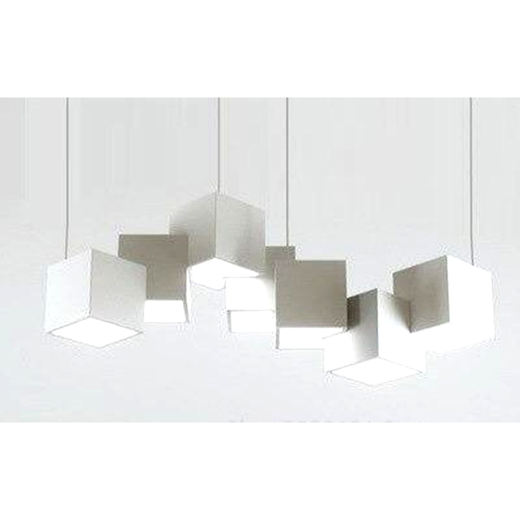 Lamp. Colg. Led L750Xw200Xh240Mm 8X5W 3K Blanco Metal