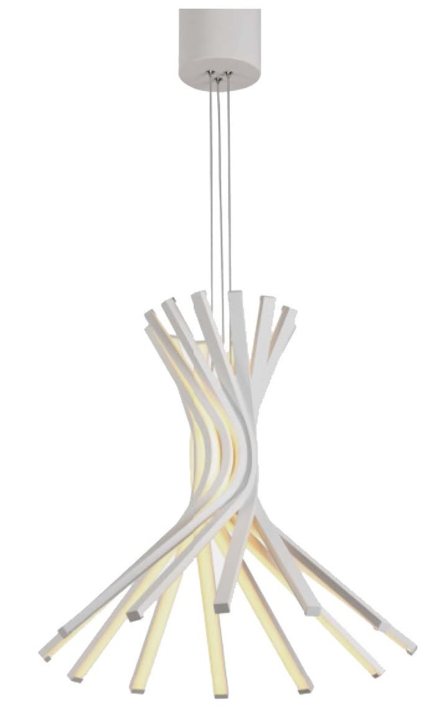 Lamp. Colg. Barras Led 10L D64Cm 45W 3K Blanco