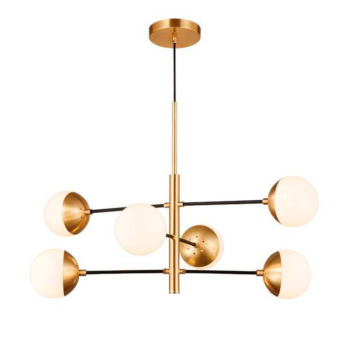 Lamp. Colg 6 G9 Dorado+Vid.Opal 1M