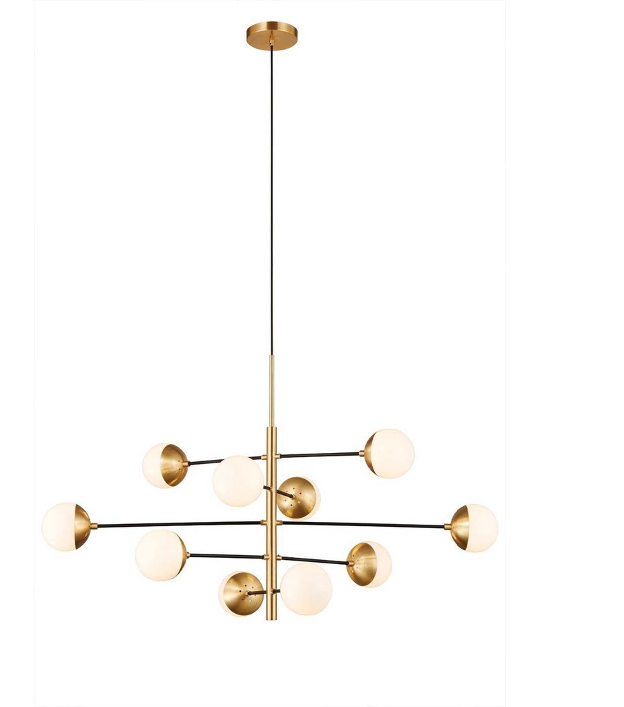 Lamp. Colg 10 G9 Dorado+Vid.Opal 1M