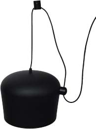 Lamp. Colg 1L E27 Negro Alum+Acril. 26X21Cm