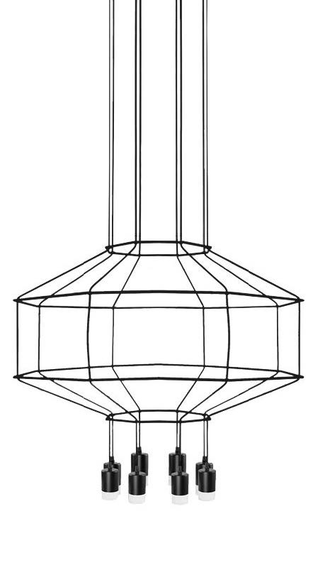 Lamp. Colg. 8L G9 T/Jaula Metal+Acrilico 80X200Cm