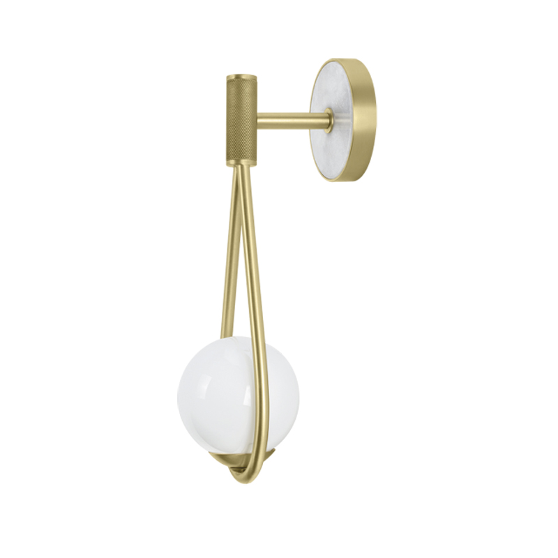 Aplique Pared 1L E27 D20Cm L70X30Cm Dorado+Milk