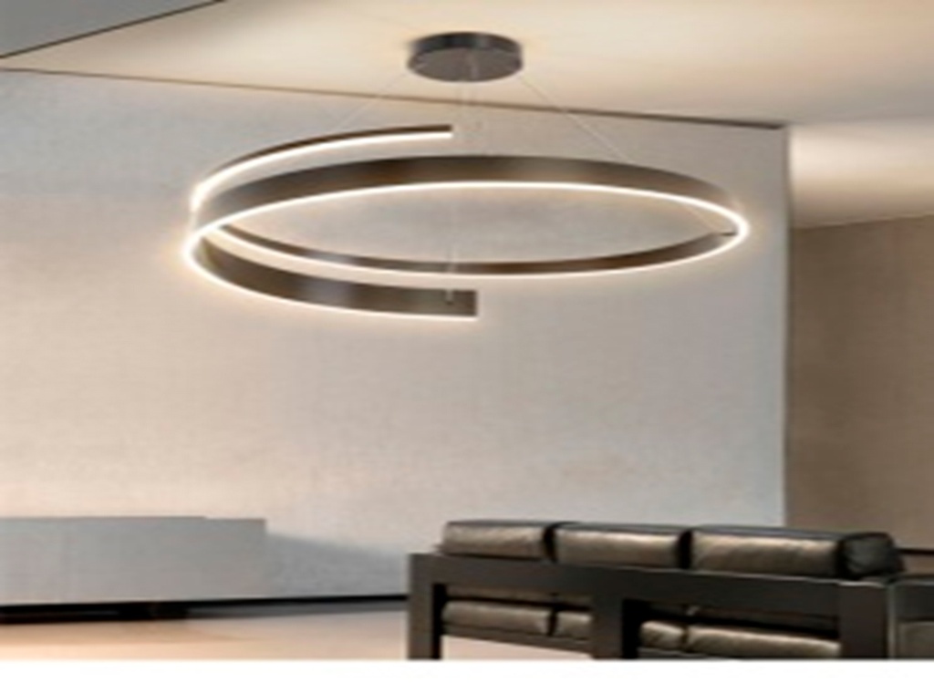 Lamp. Colg. Led T/Anillo D60Cm Luz Bid. Negro 40W 3K
