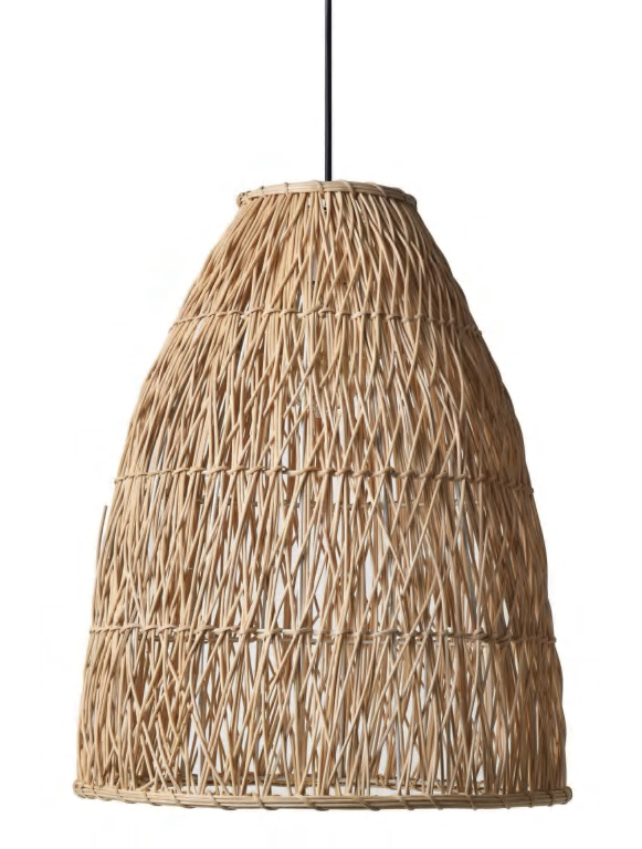 Lamp. Colg. 1L E27 Rattan Natural (420X520Mm)