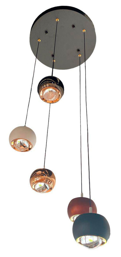 Lamp. Colg. Led 3K 5L 60W D35Cm/Base Neg Mix Colors