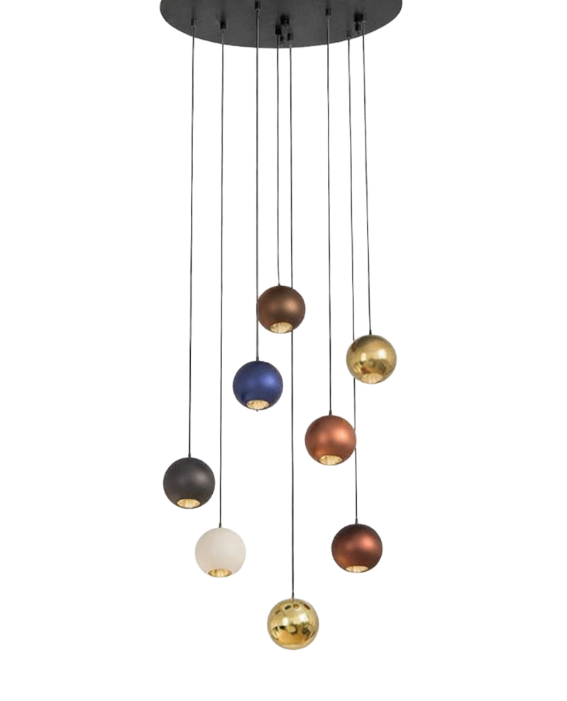 Lamp. Colg. Led D50Cm Base/Neg Mix Colors 14L