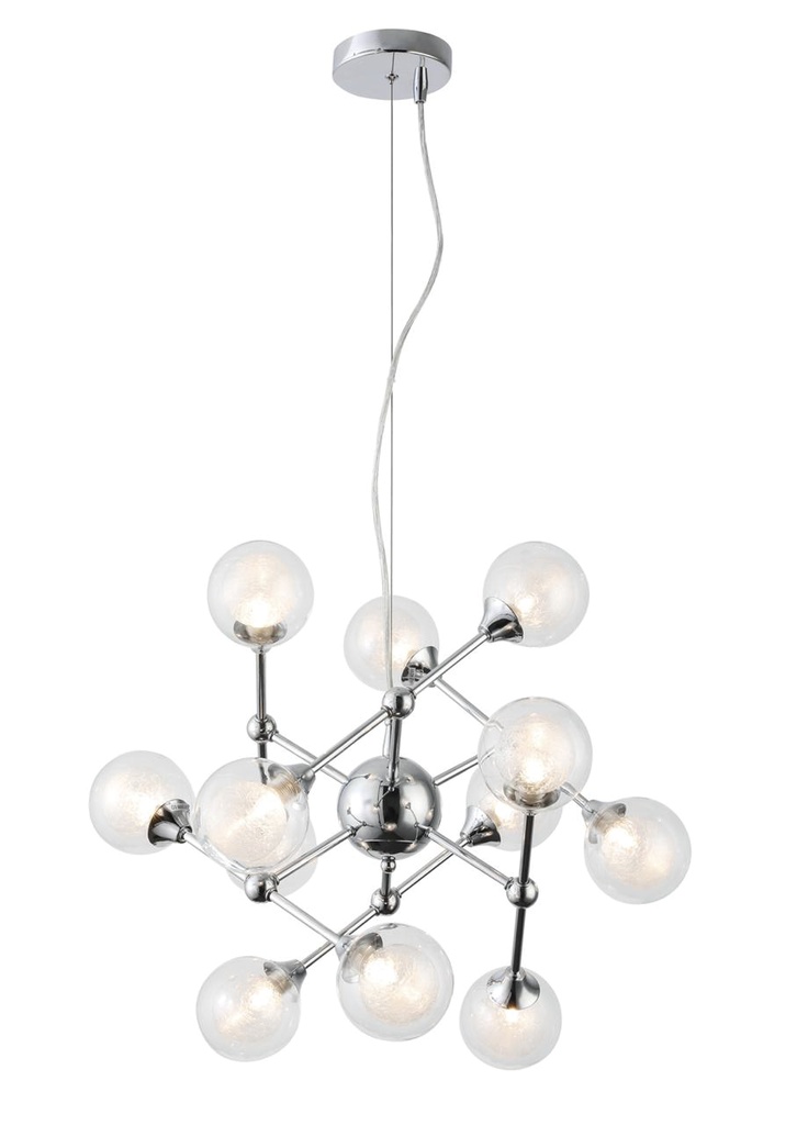 Lamp. Colg. 12G9 Metal+Vidrio 59X56Cm