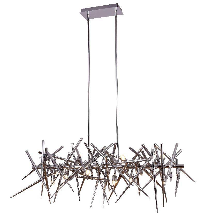 Lamp. Colg. Puntas Metal Cr 112X22X39Cm 12Xg9