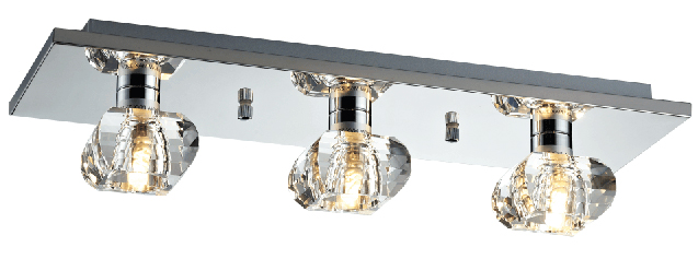 Lamp. Techo Cristal 3L G9 Cubos 30X8Cm