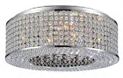 Lamp. Techo Moderna Cristal 6G9 B/Redonda 41Cm C/F Incand.