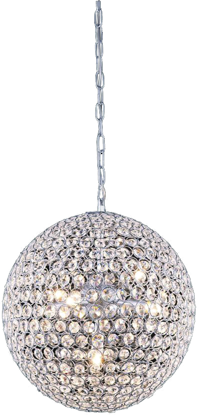 Lamp. Colg. Bola Cristal 40Cm 6Xg9
