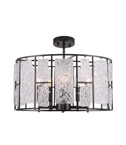 Lamp. Techo Pantalla Vidrio+Metal 5L E14 51Cm