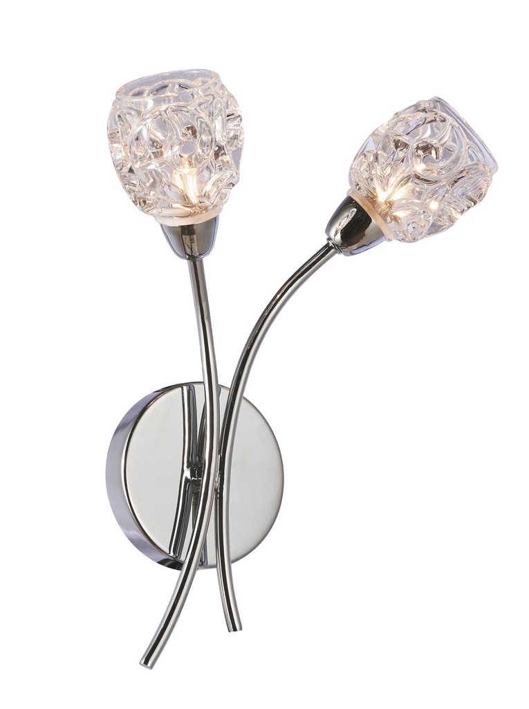Aplique Pared 2L G9 Cr+Clar Glass 20X30Cm C/F Incand.