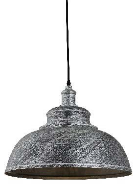 Lamp. Colg. 1L E27 Metal Gris T/Campana (410x290)Mm