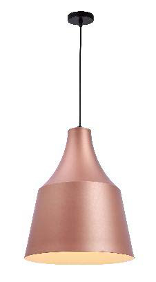 Lamp. Colg. 1L E27 Alum. T/Campana 40X48Cm Cooper+Blanco