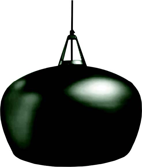 Lamp. Colg. 1L E27 Red. Alum. Negro+Blanco (D380xH330)mm