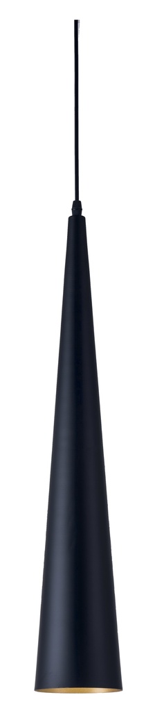 Lamp. Colg. 1L E27 Alum. 11X60Cm Negro+Dorado