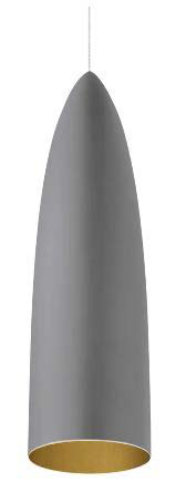 Lamp. Colg. 1L E27 Alum. 15X60Cm Gris+Dorado