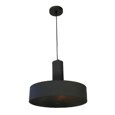 Lamp. Colg. 1L E27 Redonda D40X35Cm Negra