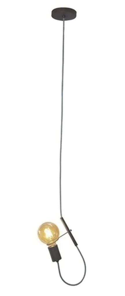 Lamp. Colg. 1L E27 T/Anzuelo Bronce (300X150Mm)