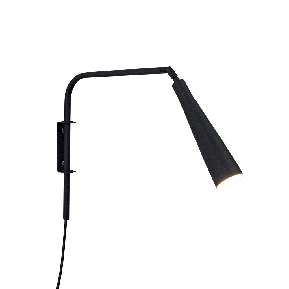 Aplique De Pared 1L G9 T/Cono Negro (340X270Mm)