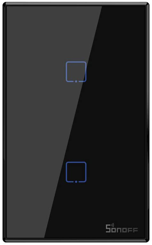 Interruptor Tactil Wifi 2L Doble Negro
