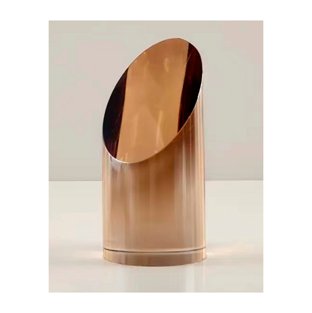 Figura De Medio Cilindro De Cristal Ambar