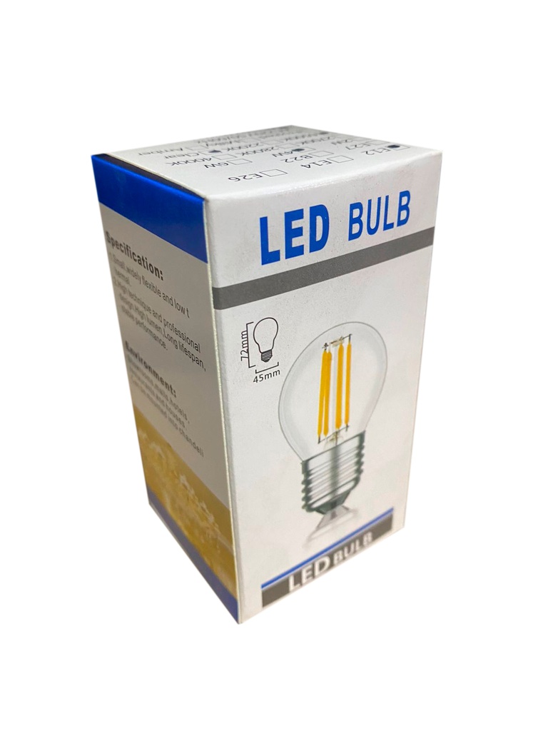 Foco Led T/Bola G45 E12 4W 6K Claro 110-130V (D45Mm)