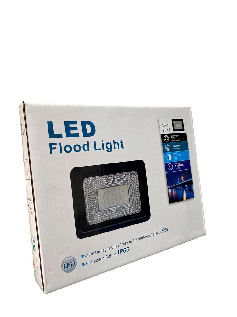 Reflector Plano Negro 50W 6.5K 100-240V (124X100X24Mm)