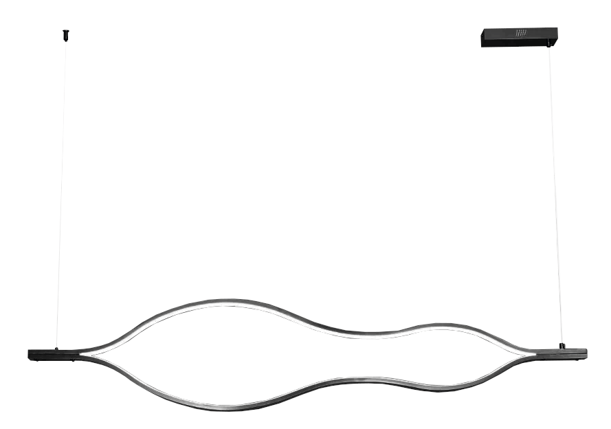 Lamp. Colg. Led Onda Negro 80W 3K/4K/6K 3Cct 100-240V (1900X80X1500Mm)