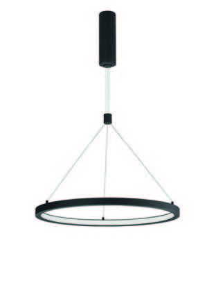 Lamp. Colg. Led Aro Negro Luz Int. 40W 3Cct 3K/4K/6K 100-240V (D800X1500Mm)