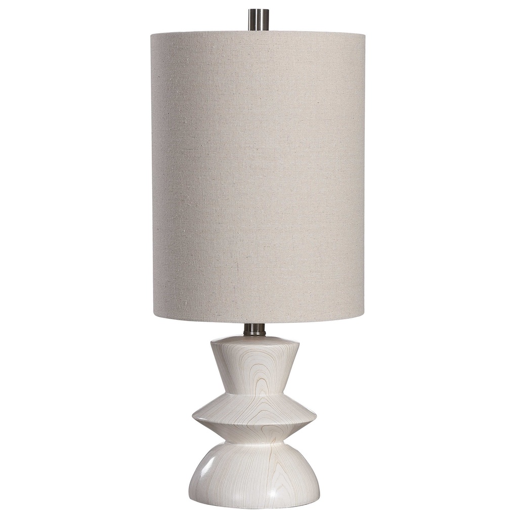 LAMP. MESA DE MADERA COLOR MARFIL
