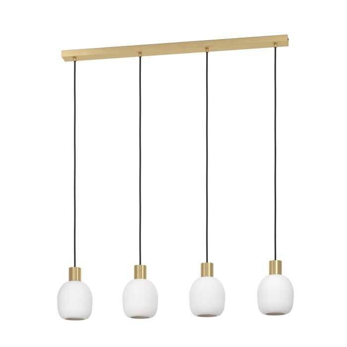 LAMP. COLG. 4L E27 MANZANARES DORADO+VIDRIO OPAL (1100X970MM)