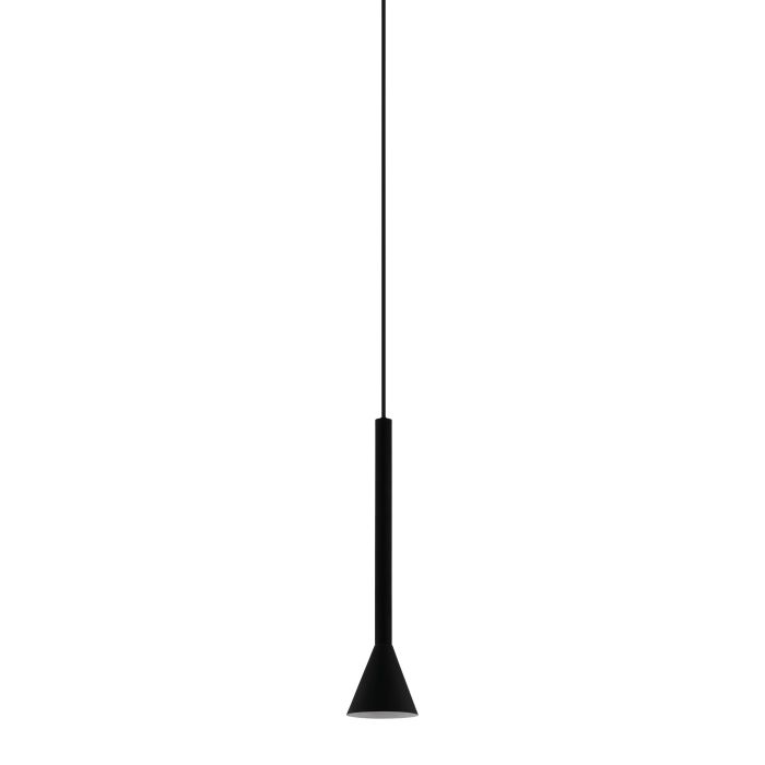 LAMP. COLG. 1L GU10 TB P/RIEL CONICA ALUMINIO NEGRO (1100X85MM)