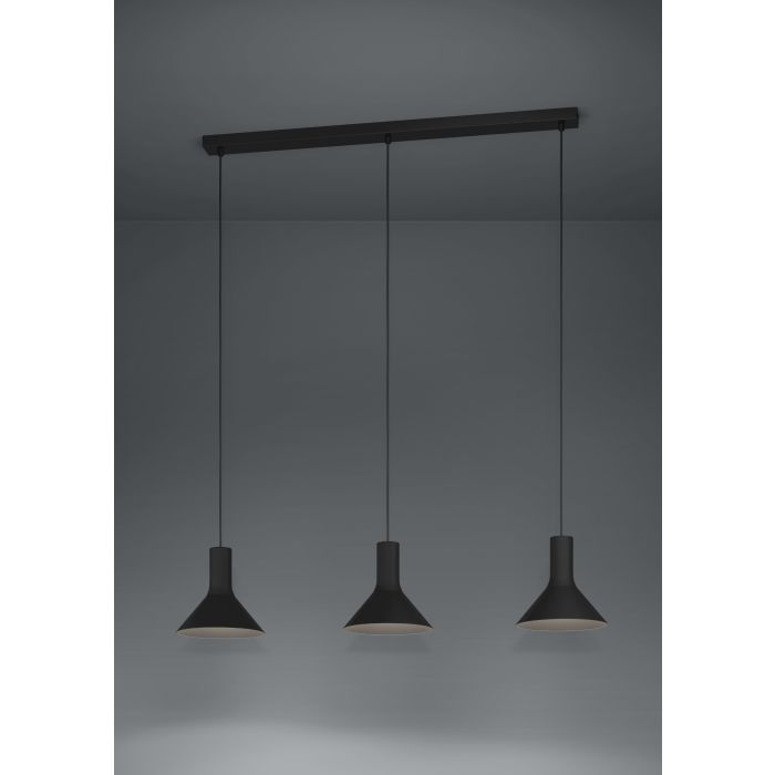 LAMP. COLG. 3L E27 MORESCANA ACERO NEGRO + DORADO (1500X960MM)