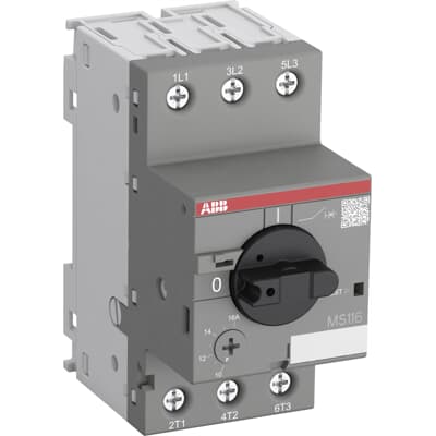 Guardamotor 3F MS116-1.6 - 1…1.6A - 100kA/230Vac - 100kA/440Vac , ABB
